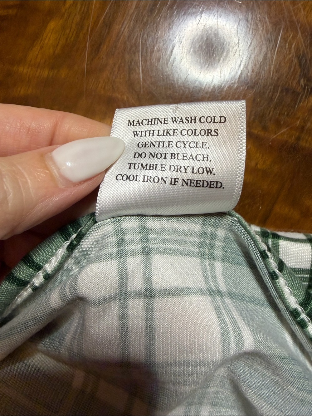 L Green White Plaid Spaghetti Strap Mini Dress | A-Line | Preppy Summer Dress - Picture 5 of 5